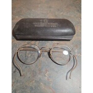 Antique Ful view 1/10 12K Gold GF Eyeglasses Glasses Frames Wire Rim Spectacles